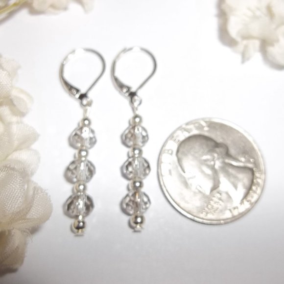 Earrings, Grey Earring, Gray Earring, Earring Set, Dangle Earring, Handmade 7900 - Picture 2 of 8